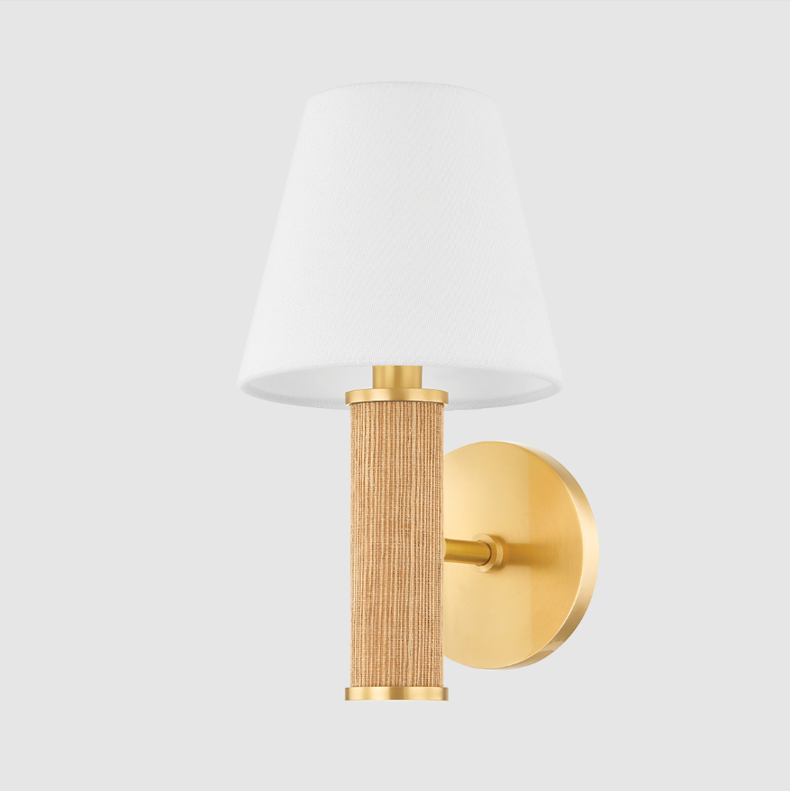 Modern Coastal Wall Sconce - Natural Woven Accent